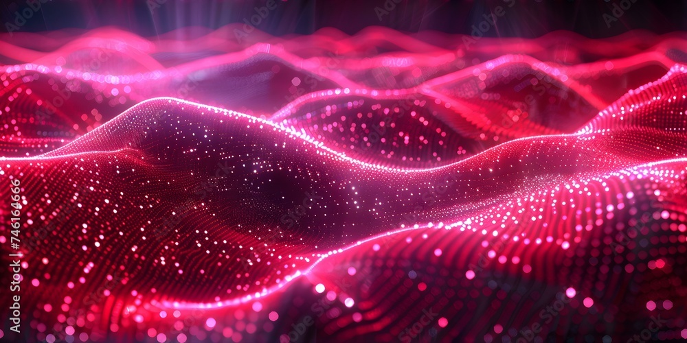 Red wave of dots on digital screen concept of technology and science seamless background. Concept Technology, Science, Digital Screen, Seamless Background, Red Wave, Dots Red wave of dots on digital screen concept of technology and science seamless background. Concept Technology, Science, Digital Screen, Seamless Background, Red Wave, Dots