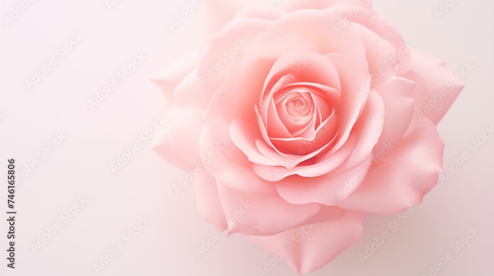 Elegant Pink Rose Close-Up on Soft Pastel Background for Romantic Design Elegant Pink Rose Close-Up on Soft Pastel Background for Romantic Design