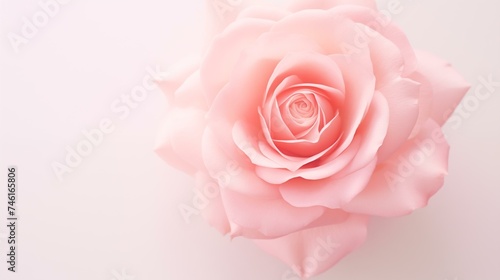 Elegant Pink Rose Close-Up on Soft Pastel Background for Romantic Design