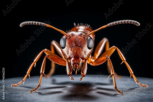 Small Red ant formica. Insect animal nature. Generate Ai © juliars