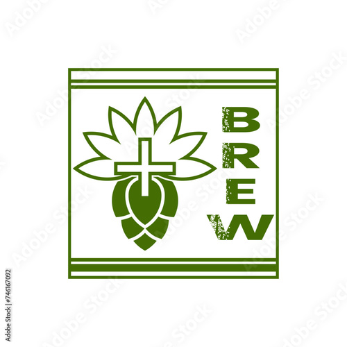 vector logo or design of brew for t shirt