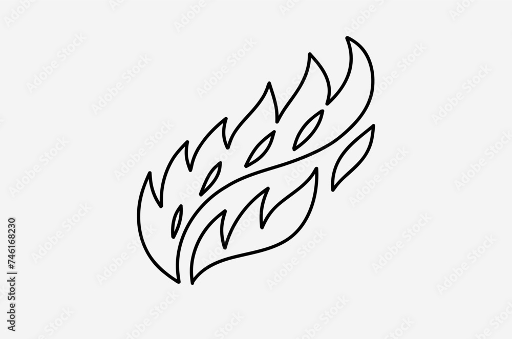 outline flame doodle vector image outline flame doodle vector image