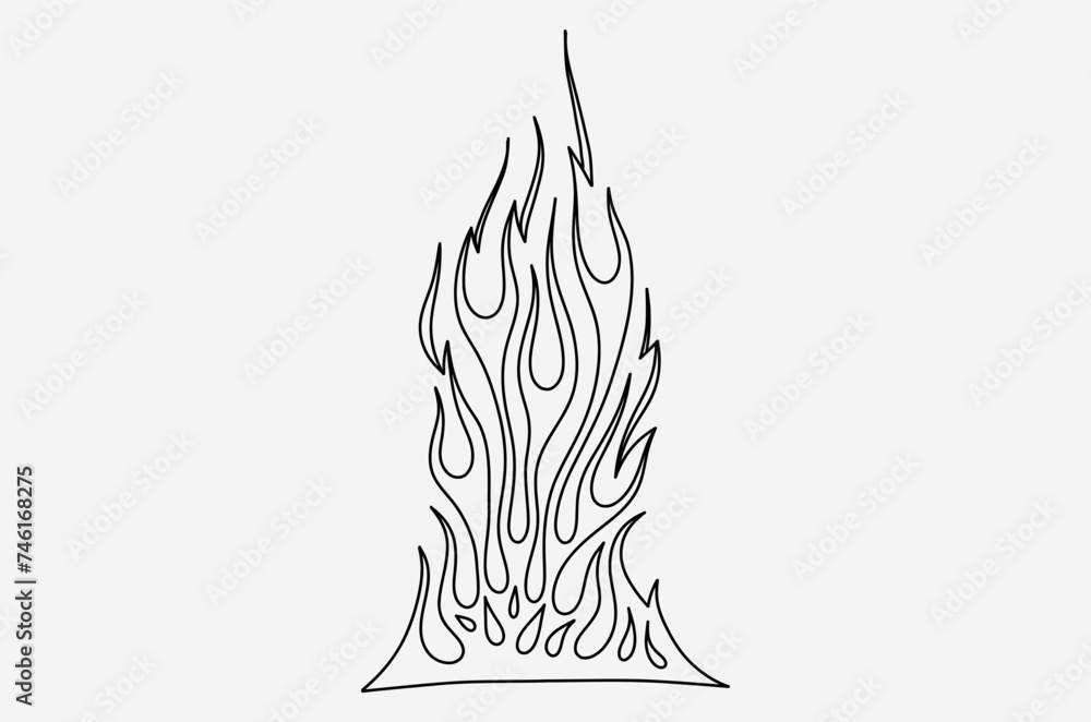 outline flame doodle vector image outline flame doodle vector image