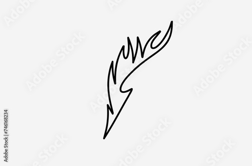 outline flame doodle vector image