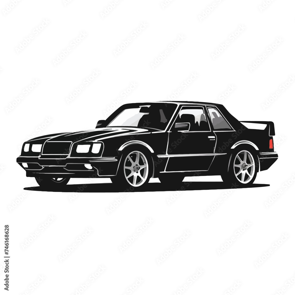 Black car on white background Vector