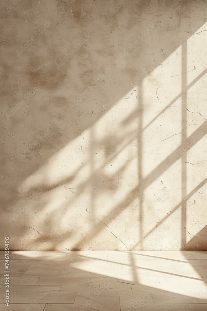 Sunlight Casting Shadows on Beige Wall and Floor Sunlight Casting Shadows on Beige Wall and Floor