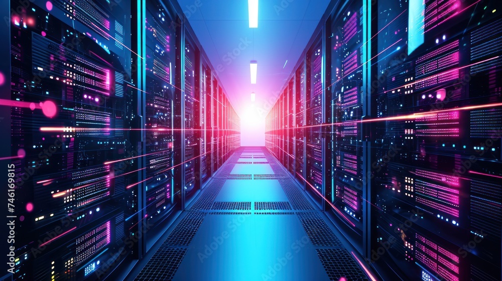 Abstract data center network system. Server racks in server room data center .computer network security concept. Abstract data center network system. Server racks in server room data center .computer network security concept.