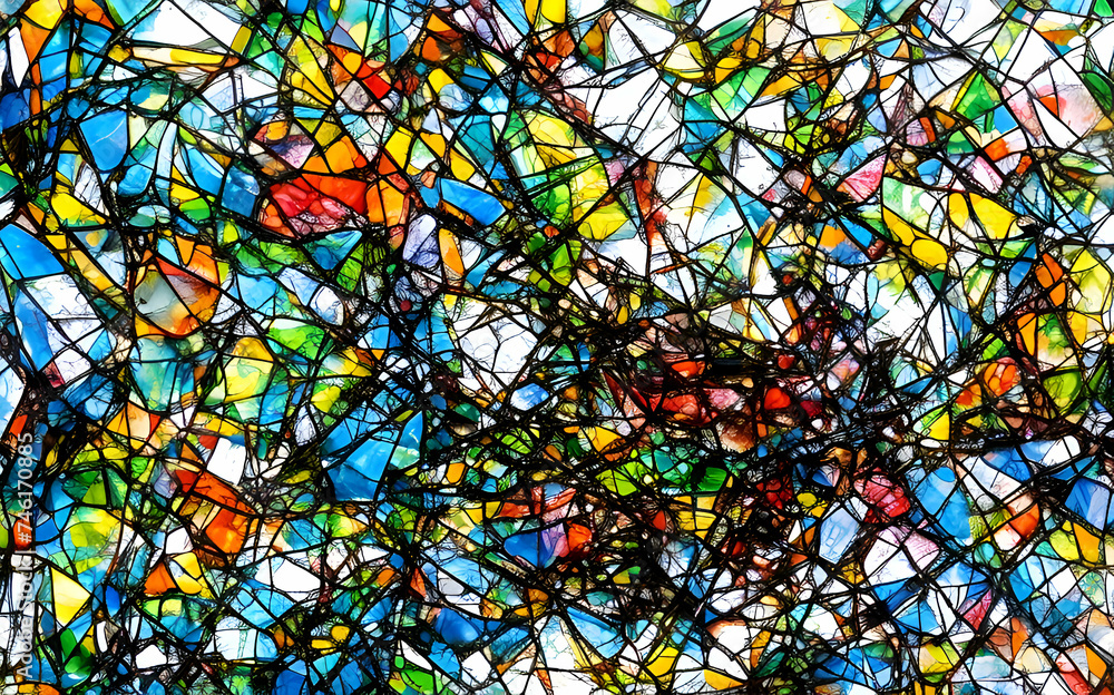 Abstract artistic closeup of the broken glass