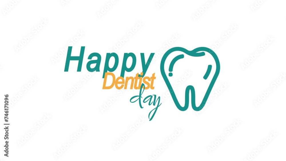 Happy Dentist Day Text Animation. Great for Happy Dentist Day Celebrations with transparent background, for banner, social media feed wallpaper stories Happy Dentist Day Text Animation. Great for Happy Dentist Day Celebrations with transparent background, for banner, social media feed wallpaper stories