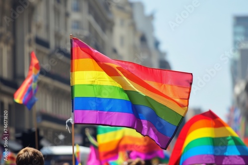 LGBTQ Pride pride promenade. Rainbow diversity dance colorful enbian diversity Flag. Gradient motley colored amber LGBT rightsparade joy pride community