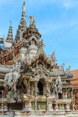 Close up on the Sanctuary of Truth, Pattaya, Thailand
