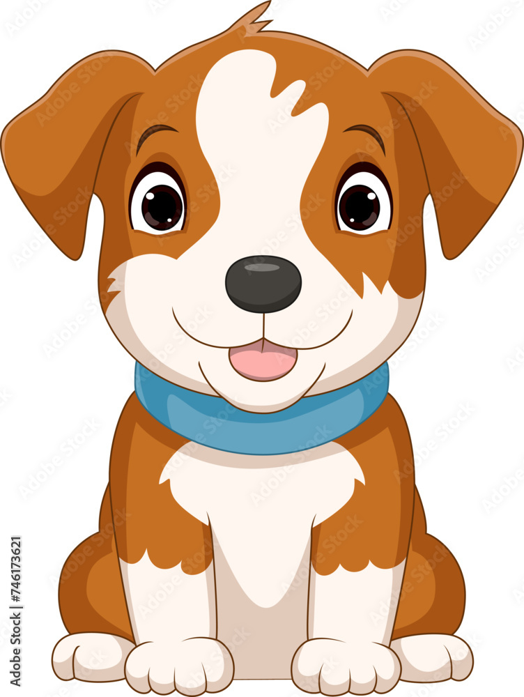 Cute little dog cartoon sitting Cute little dog cartoon sitting