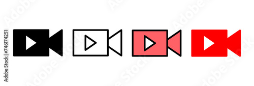 Video icon vector illustration. video camera sign and symbol. movie sign. cinema