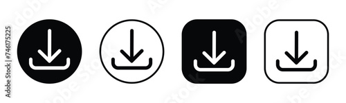 download icons. download button for website, app or software. vector illustration on transparent background.