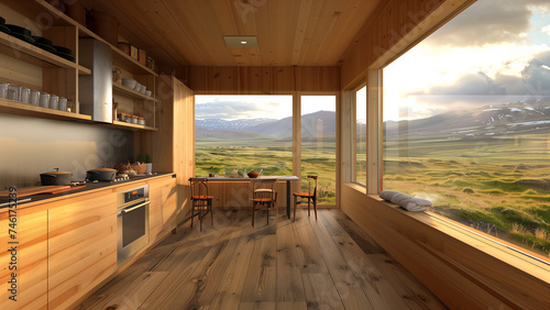 Icelandic Idyll: Small Cabin with Oak and Copper Accents