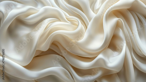 Texture of soft creamy fabric with faint rippling texture resembling freshly whipped cream.