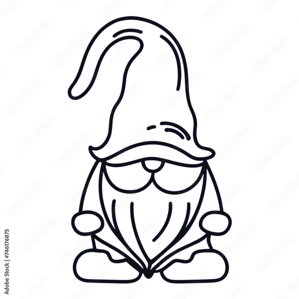 Cute gnome doodling vector illustration Cute gnome doodling vector illustration