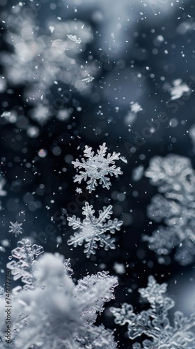 The mesmerizing patterns created by falling snowflakes