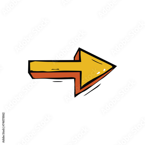 Arrow pointing right. Scroll right button on white background. Vector illustration.
