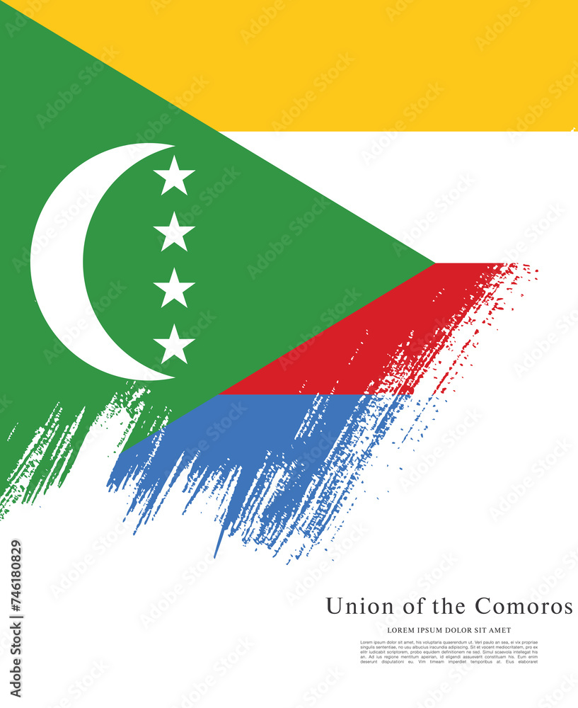 Flag of Comoros, vector illustration Flag of Comoros, vector illustration