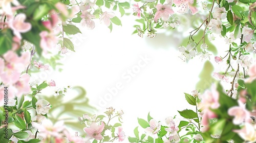 Floral border with solid background for greeting card © Brian