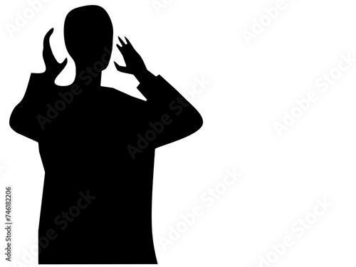 Silhouette call to prayer adzan icon isolated on white