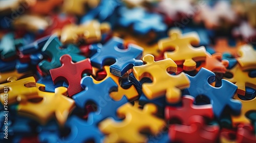 Autism spectrum concept with colorful puzzle pieces for neurodiversity  © Brian
