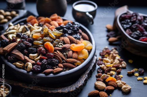 nuts and dried fruits. beans and nuts. Delicious food. Healthy food.