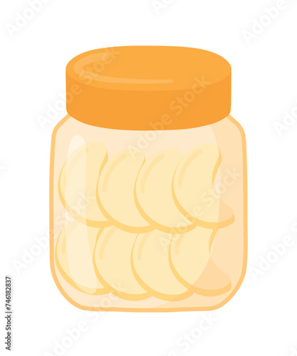 Kue Putri Salju in Jar is Indonesian Cookies for Eid Mubarak Celebration Vector Illustration photo