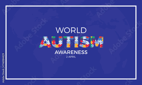 Flat world autism awareness day illustration