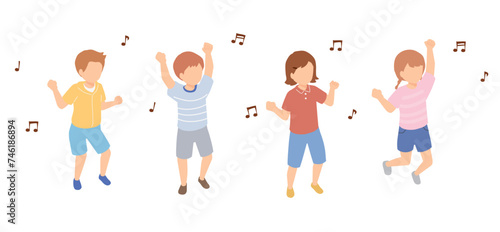 ご機嫌な子供たちのイラスト