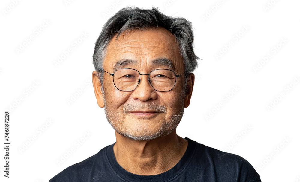 a 60 year old Chinese man that is smiling but Young, stylish, rich. in a T-shirt a 60 year old Chinese man that is smiling but Young, stylish, rich. in a T-shirt