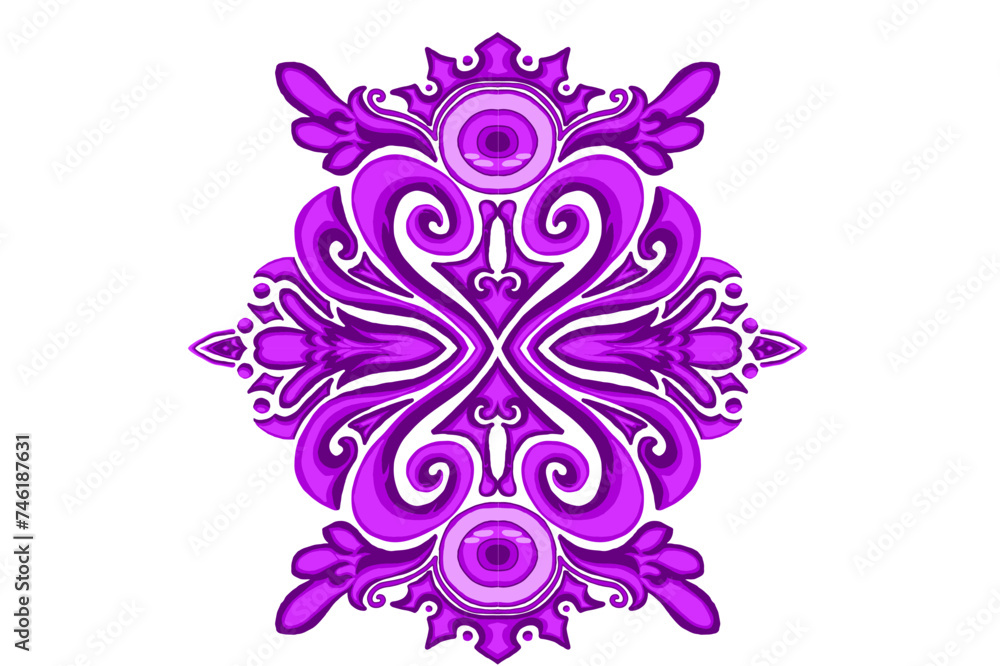 Fototapeta premium Purple Eye Ball Angel Ornament Frame Border Vector For Decoration Design