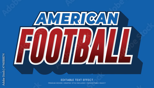 american football editable text effect vector design for champion ship and community club logo