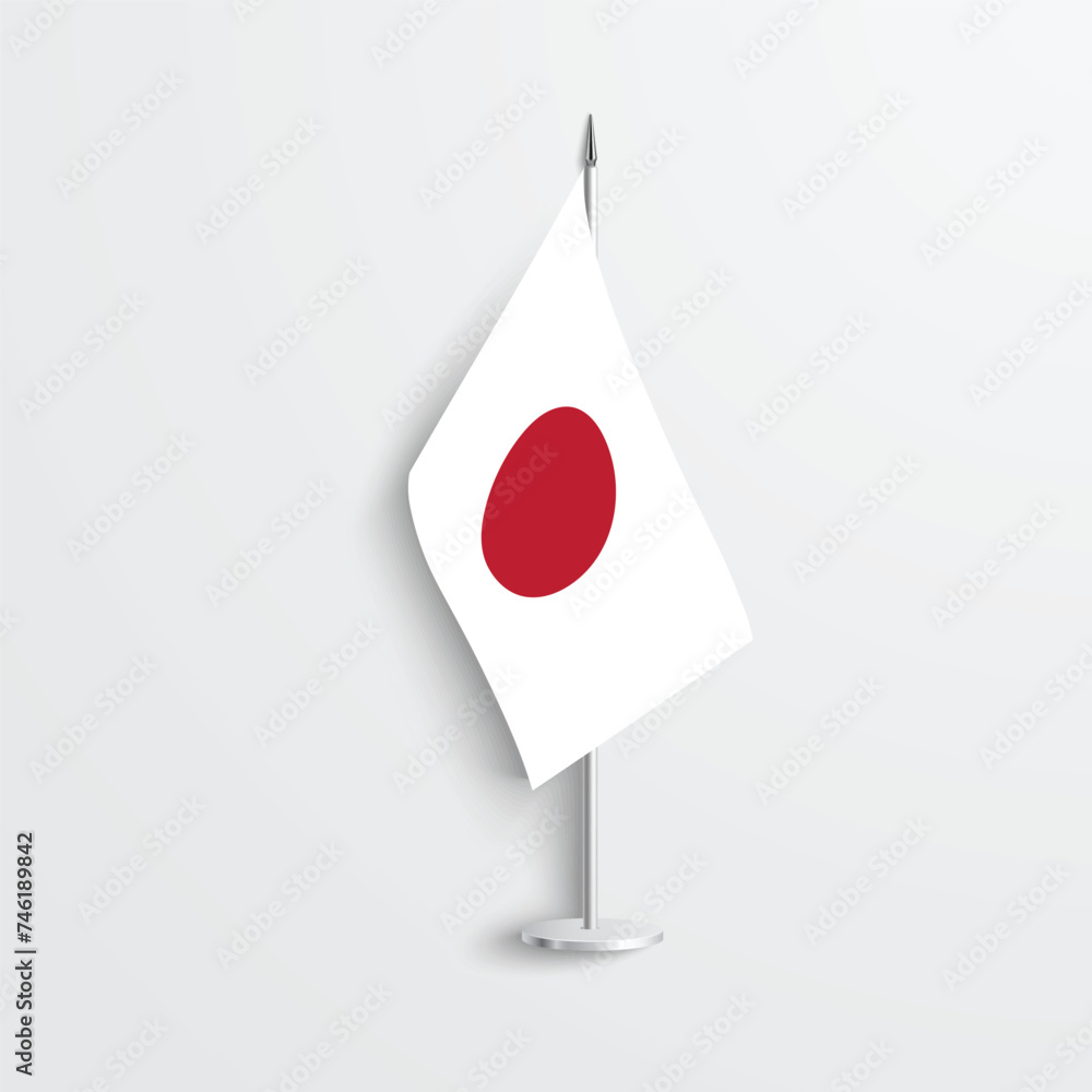 Fototapeta premium Japan table flag icon isolated on light grey background. Japanese desk flag icon on white background.