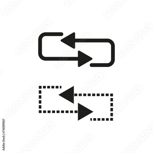 Reversible process arrows. Data exchange symbol. Vector illustration. EPS 10.