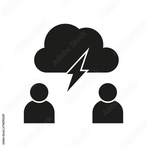 Conflict symbol with lightning. Human disagreement. Vector illustration. EPS 10.