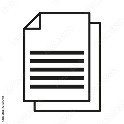 Document icon, text lines. Vector illustration. EPS 10.