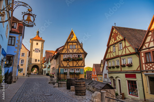 Rothenburg ob der Tauber Germany, city skyline at Plonlein the Town on Romantic Road of Germany