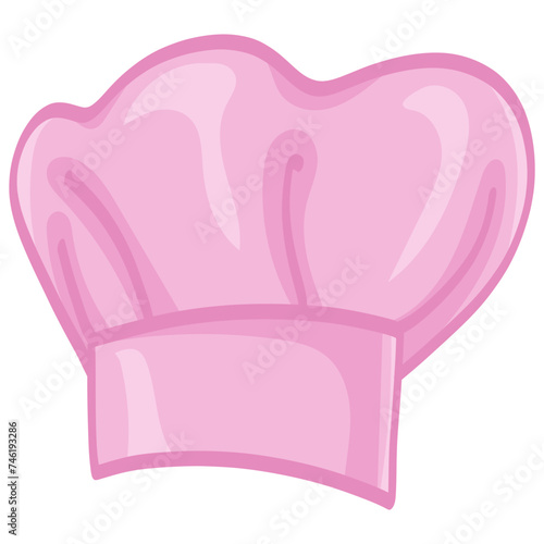Chef Hat Pink Doodle Drawing Cartoon Illustration Vector Art Icon