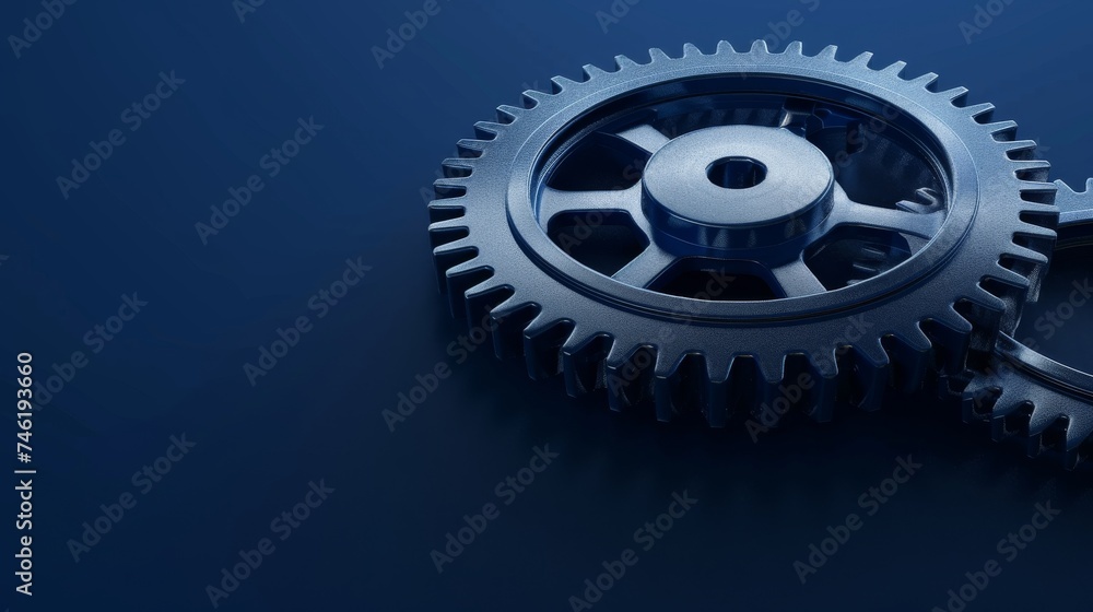 3D wireframe illustration of a gear on a dark blue background. Mechanical technology, industry development, engine work are machine engineering symbols. engine work, and business plan illustration. 3D wireframe illustration of a gear on a dark blue background. Mechanical technology, industry development, engine work are machine engineering symbols. engine work, and business plan illustration.