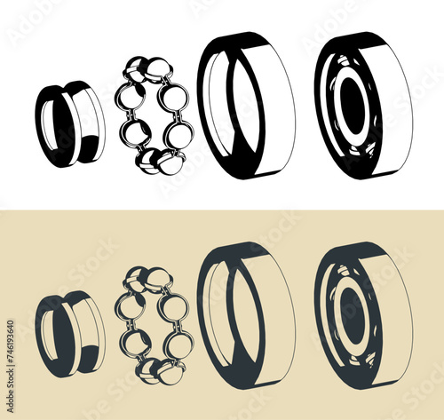 Ball bearings structure