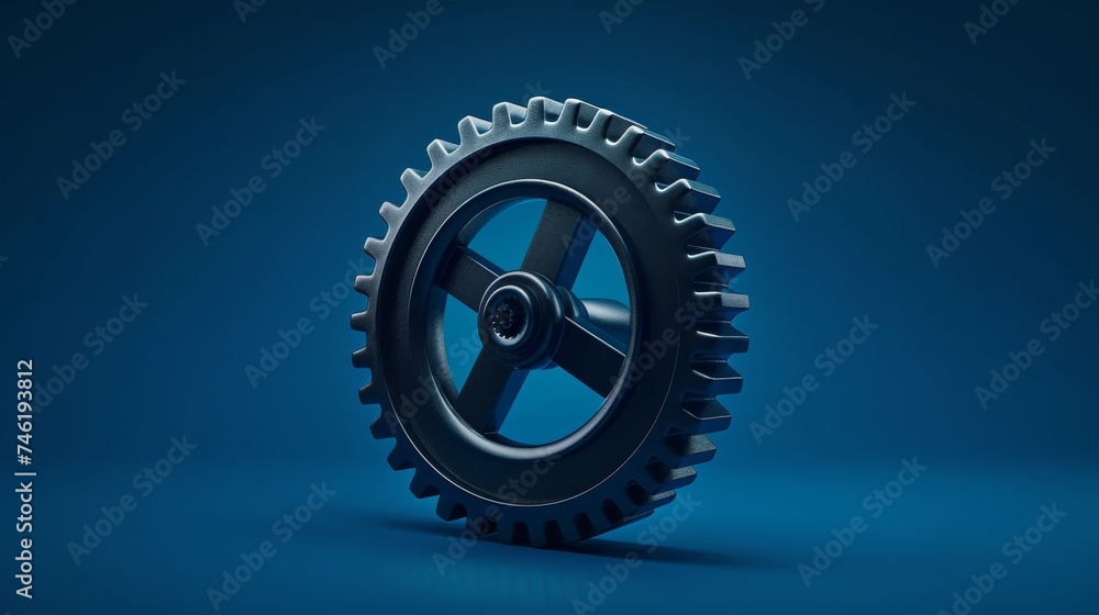 3D wireframe illustration of a gear on a dark blue background. Mechanical technology, industry development, engine work are machine engineering symbols. engine work, and business plan illustration. 3D wireframe illustration of a gear on a dark blue background. Mechanical technology, industry development, engine work are machine engineering symbols. engine work, and business plan illustration.