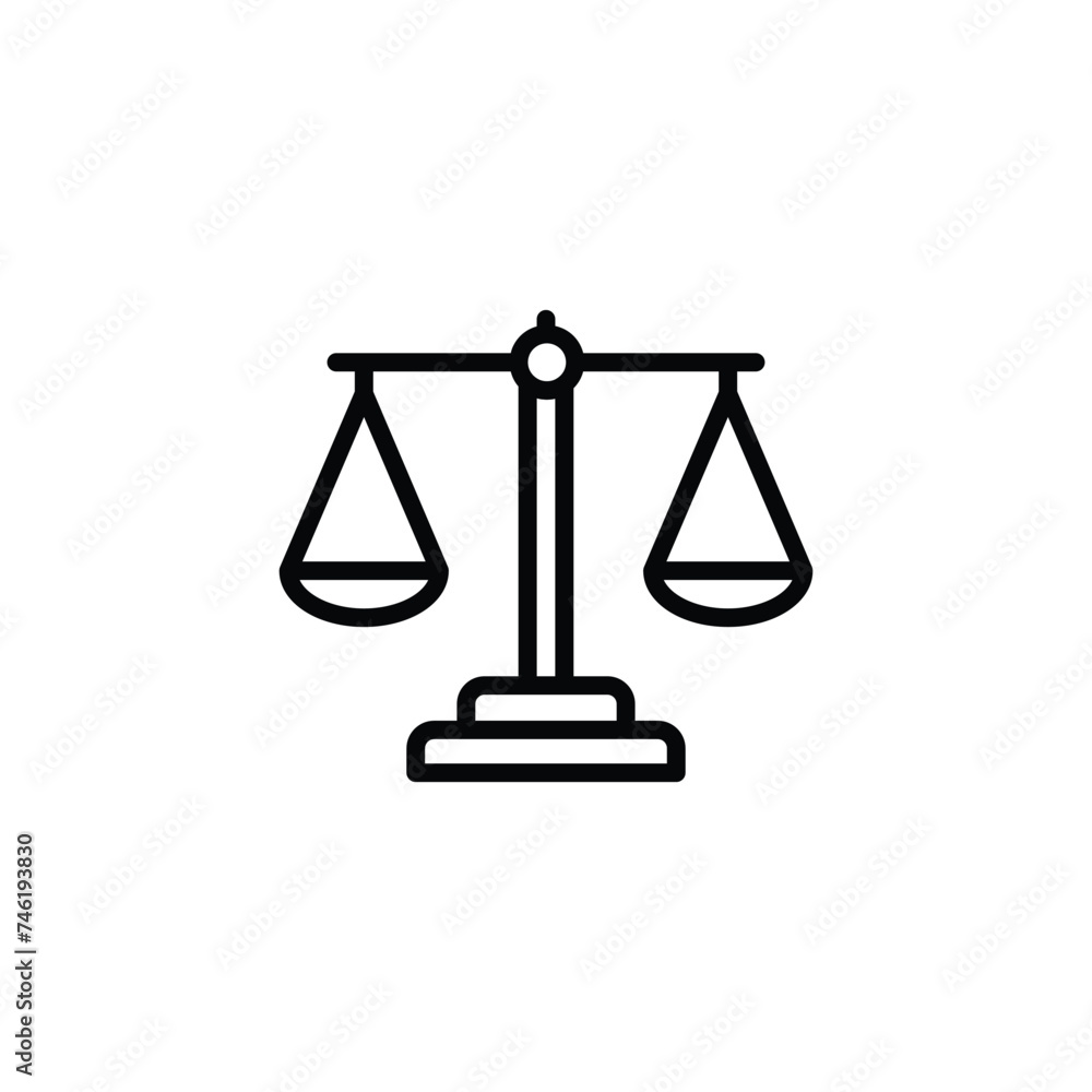 Justice scale icon vector Justice scale icon vector
