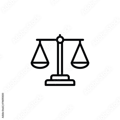Justice scale icon vector