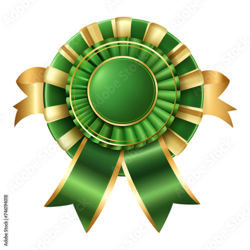 A Gold Realistic 3d gold,medal with ribbons