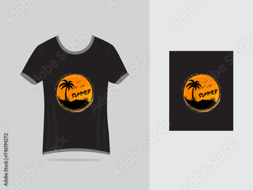 Summer bitch T shirt design template