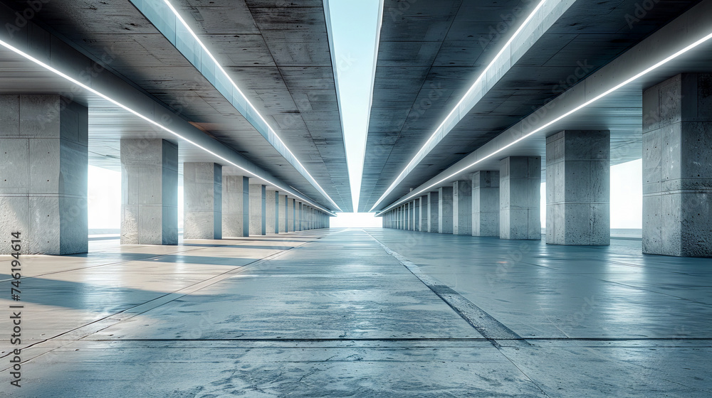 minimalist of modern architecture, Empty concrete road, cityscape. Generated- AI minimalist of modern architecture, Empty concrete road, cityscape. Generated- AI