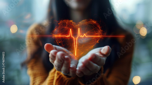  health care and world heart day concept. Generated-AI