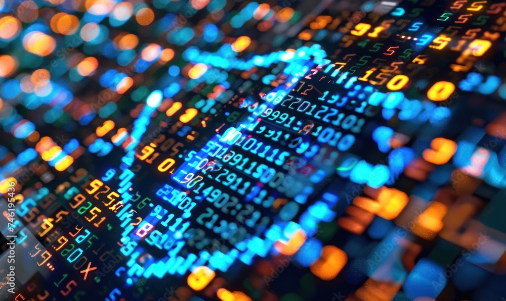 Obraz premium Abstract Digital Data Stream Visualization